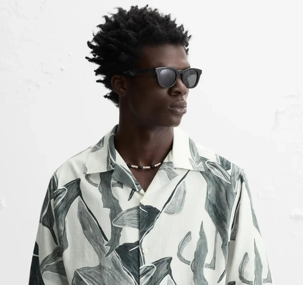 T-shirt d'été pour homme avec motif de feuilles 1