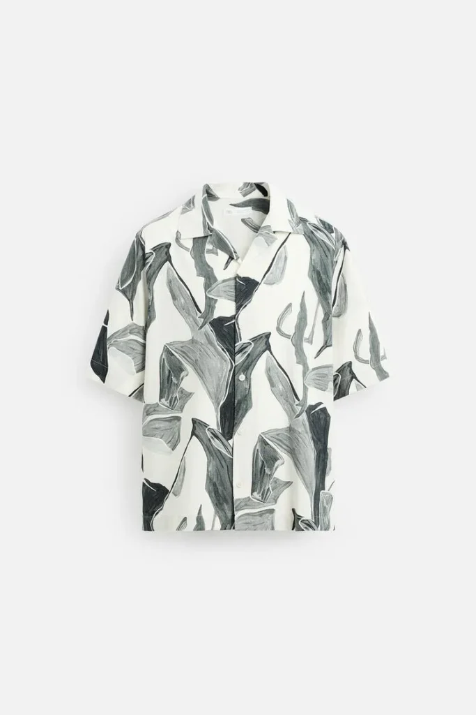T-shirt d'été pour homme avec motif de feuilles 3
