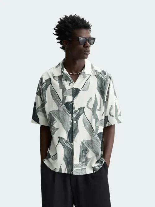 Chemise décontractée en lyocell et lin pour homme