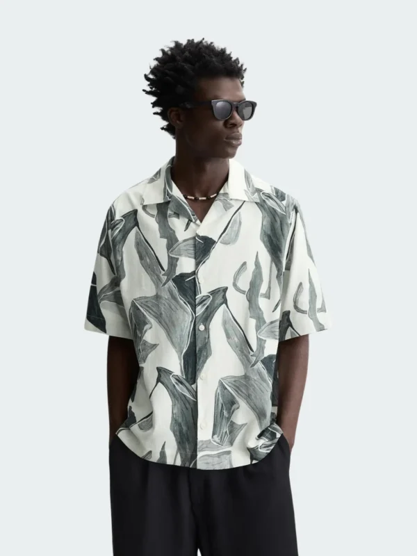 Chemise décontractée en lyocell et lin pour homme