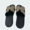 Sandales Izmir Hermès en suède vert kaki pour femme