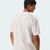 T-shirt à rayures blanc et gris